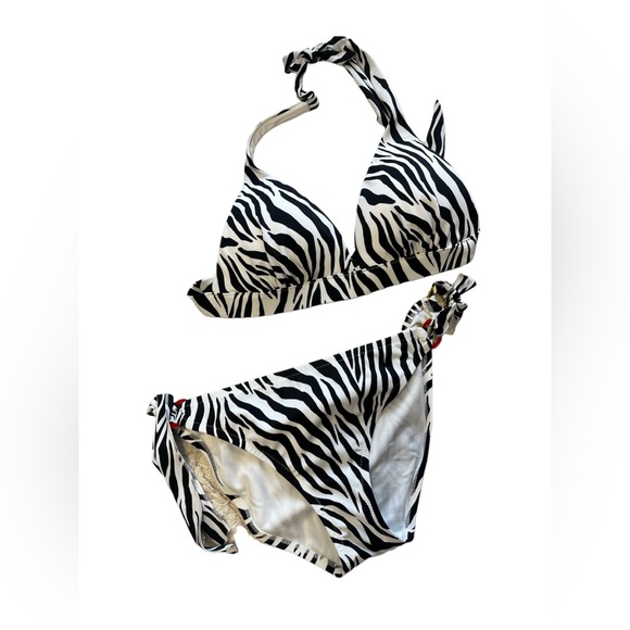 Victoria’s Secret Y2K Animal print Zebra Bikini Large - Picture 2 of 12